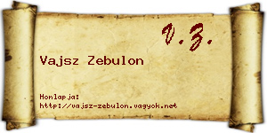 Vajsz Zebulon névjegykártya